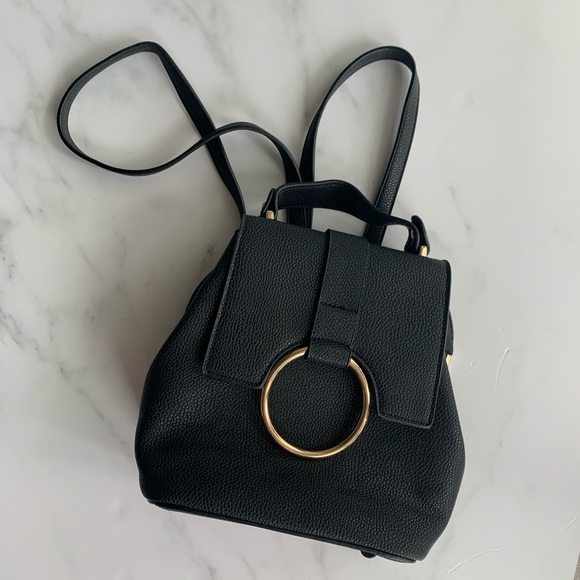 Handbags - SMALL BLACK BACKPACK